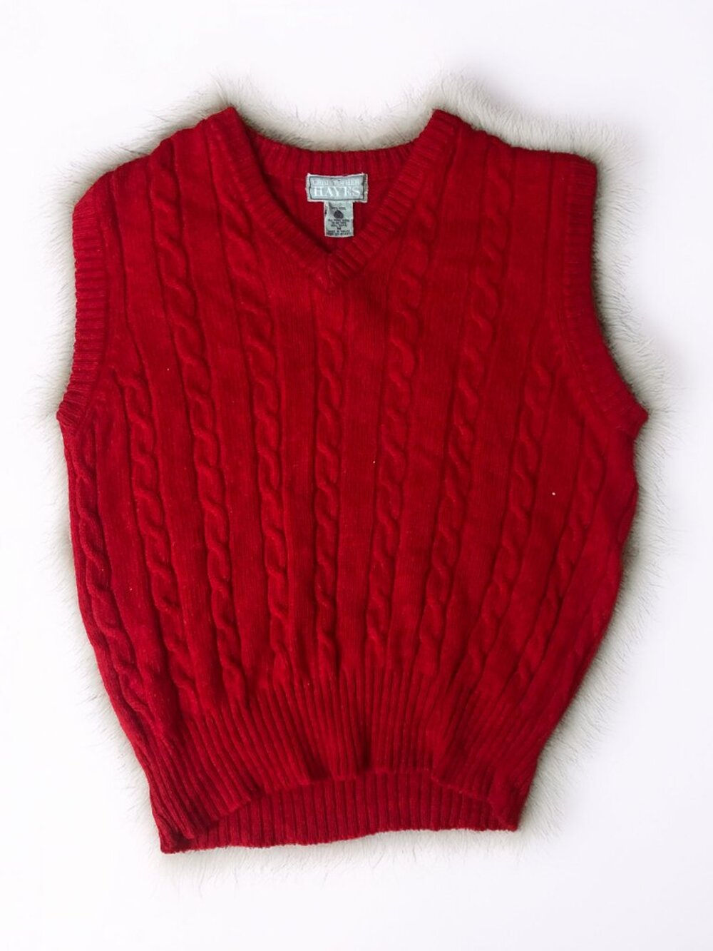 Christopher Hayes Sweater Vest 100% Wool Red V-Neck Size M  Academia